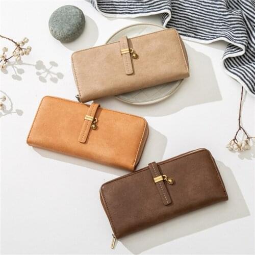 Retro buckle wallet new female personality long multi-function clutch shoulder bag