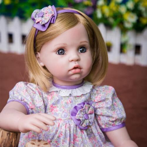 DollMai 24""/60cm Princess Silicone Reborn Baby Dolls Lifelike Real Vinyl Toddler Doll for girl Bedtime Toy bebes reborn menina