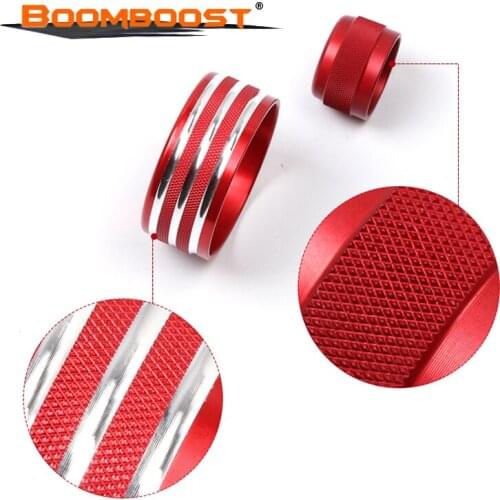 Interior Modification BMW Old 3 Series E90 Decorative Ring Originalcar Mold 2005-2012 Air Conditioning Red AluminumAlloy 4 Pcs