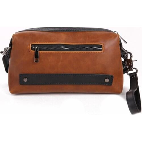 Male handbag PU leather Large capacity zipper portable bag mens casua purse day clutch Bag men shoulder bag mobile phone bag