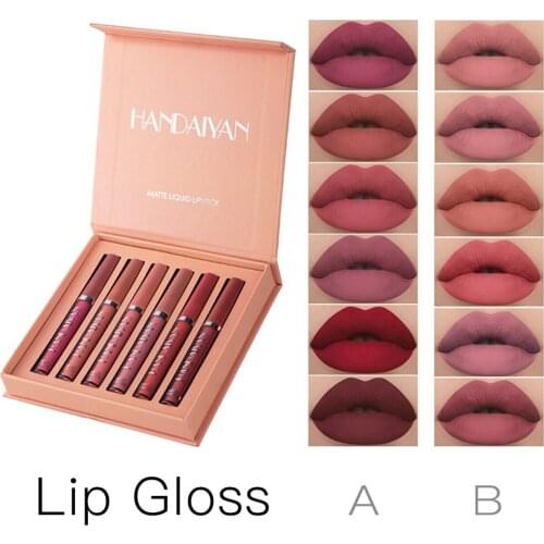 6pcs Matte Liquid Lipstick Set Lip Makeup 6 Colors Matte Lipstick Sets 24Hour Long Lasting Lip Stain Waterproof Smooth Lip Gloss