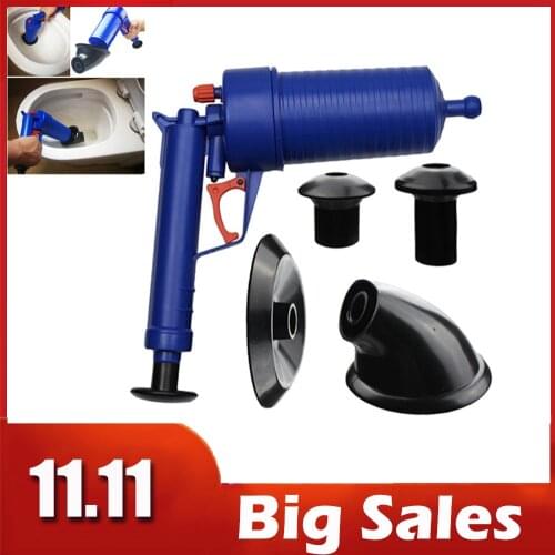 WSFS Hot Air Drain Blaster pump gun High Pressure Powerful Manual sink Plunger Opener cleaner pump for Bath Toilets Bathroom