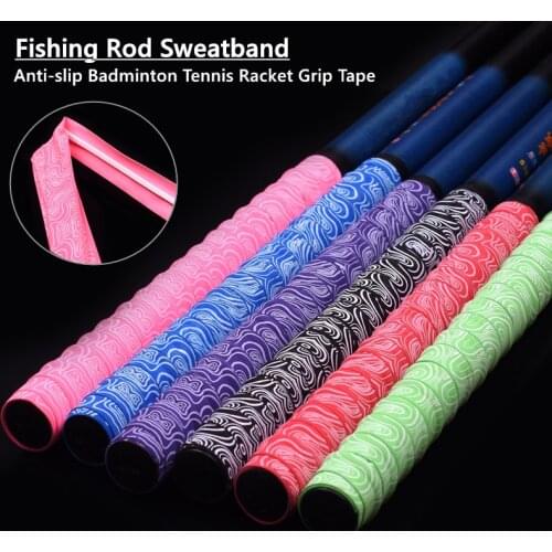 6 Colors 1.6m Anti-slip Sport Fishing Rod Grip DIY Tennis Overgrips Badminton Racket Glue