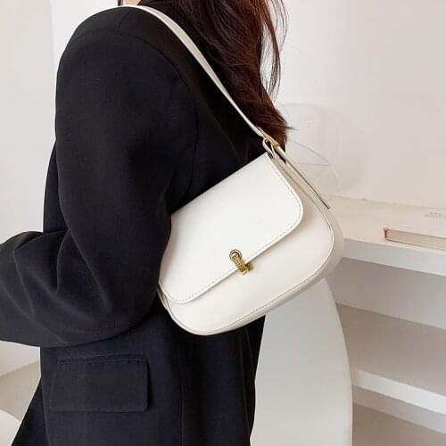 Solid Color Pu Leather Underarm Crossbody Bags For Women 2021 Summer Simple Ladies Brand Trend Shoulder Handbags And Purses