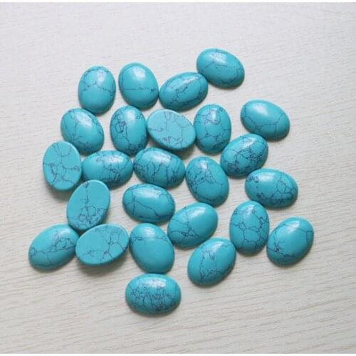 Wholesale 10pcs charms Blue turquoises Stone Oval CBA Cabochon stone beads 22x30mm DIY Jewelry Making pendants for women free
