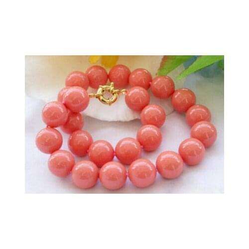 New Genuine 8mm South Sea Coral Round Beads Necklace 18" AAA +005 Factory Wholesale price Women Giftword Jewelry
