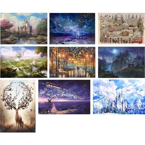 1000pcs DIY Paper Jigsaw Puzzles Toy Sets 75x50cm Building Views Kids Adults Educational Family Cardboard Toy for Children Adult