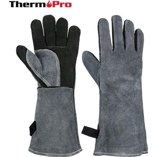 ThermoPro GL02 16 Inch 500℃ Heat Resistant Oven Mitts Long Sleeve Forg Welding Gloves Kitchen Fireproof Barbecue Gloves