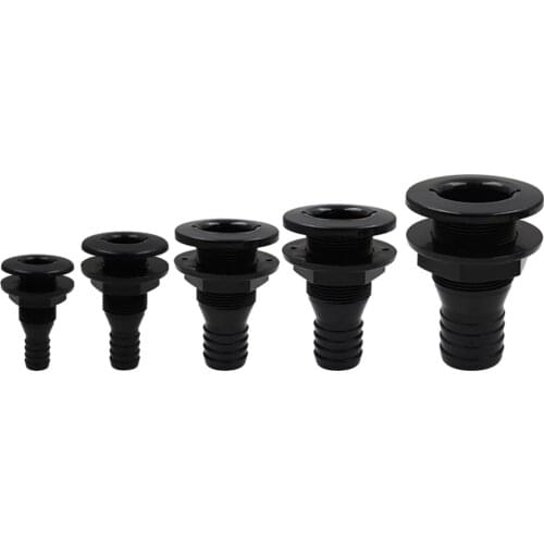 3/4'' Plastic Black Marine Thru-Hull Fittings Bilge Pump Hose Fitting For Boat