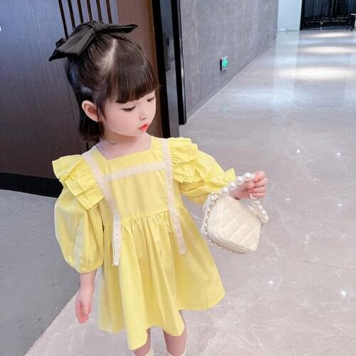 Toddler Girls Dress Soldi Color Dress For Girl Spring Autumn Dress Kids Casual Style Girls Clothing