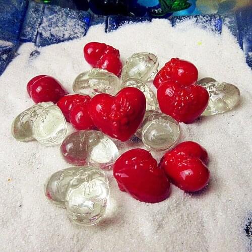 16pcs Custom Murano Angel pattern Glass Heart-shaped Valentines Day Party decoration Candlestick Ornaments accessories