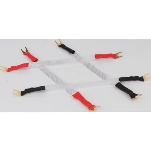 Preffair High Quality SY1505 Audio Silver Plated Jumper Wire HiFi Banana To Y Spade Plug Jumper Cable Cord DIY Wire