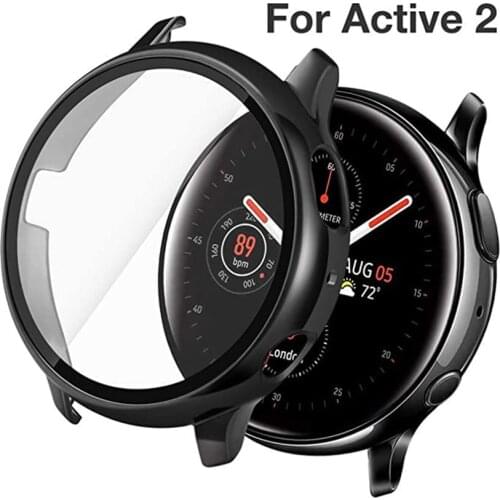 Screen Protector For Samsung Galaxy Watch Active 2 40mm 44mm Tempered Glass Case For Galaxy Watch Active 2 Hard PC Protector