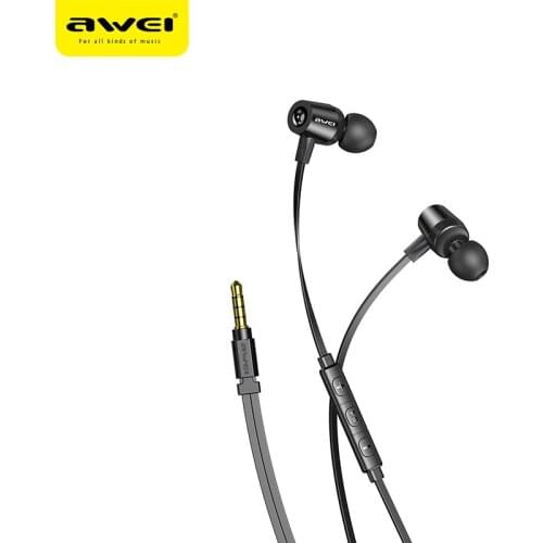 Awei L1 Super Bass Sport Wired Earphone 3.5 mm Jack Headset For Cellphones Smartphones and Tablets