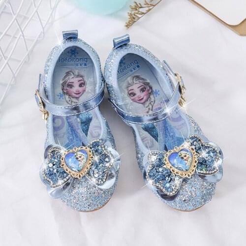 2021 Disney Frozen Elsa Sandals for Girls Children Party Dancing Shoes Kids Frozen Princess Sandals Shining Sandals Flat Sandals