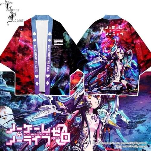 NO GAME NO LIFE 3D Printing Japanese Kimono Haori Yukata Cosplay Women/Men Fashion Summer Casual Cool Short Sleeve Streetwear