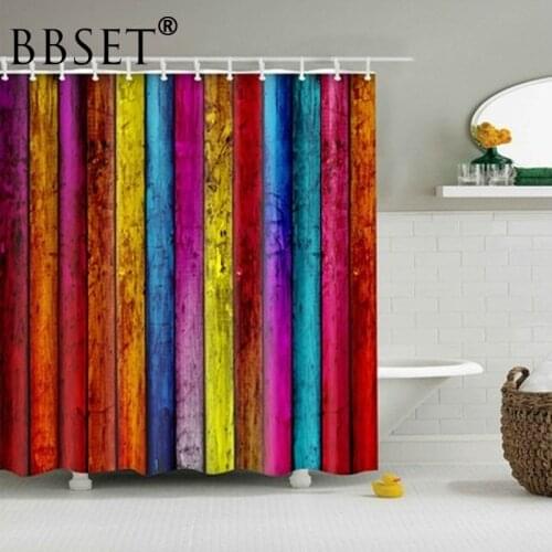 Rainbow Shower Curtain Colorful Stripes Pattern Bathroom Curtain Decor Waterproof Eco-Friendly Shower Curtains Cortina De Bano