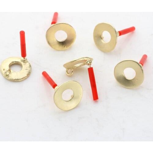 Golden Zinc Alloy Metal Round Earring Base Connectors Linker For DIY Fashion Tassel Earrings Jewelry Accessories