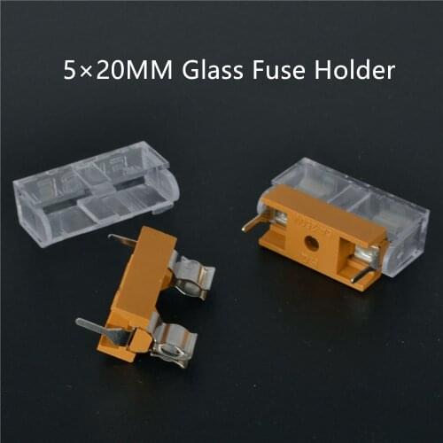 10PCS GLASS FUSE HOLDER With Transparent Cover 5*20 Insurance Tube Socket Fuseholder For 5X20MM 5X20 Fuse PCB BOARD