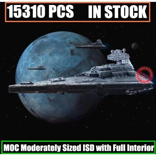 15310PCS MOC-9018 Imperial Star Space Wars Destroyer Moderately Sized ISD Full Interior Building Blocks Bricks Toy Gift Kid