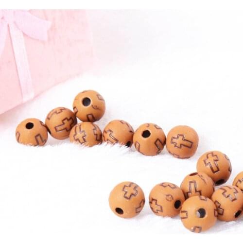 2018 New Vintage Cross Washing Acrylic Spacer Beads For Bracelet Necklace Jewelry Making DIY 8mm 100pcs/lot