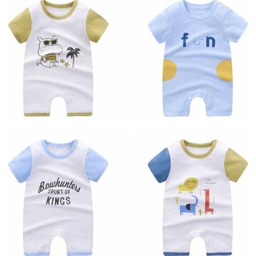 2021 New Baby Rompers Cartoon Baby Boys Clothes Kids Jumpsuit Summer Casual Infant Baby Girls Clothing Newborn 0-24M