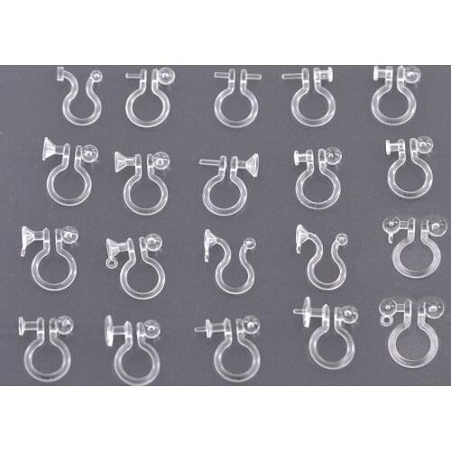 50pcs Transparent Ear Clip For Jewelry Making ,Plastic U-shaped Ear Clip Earrings Accessories DIY Jewelry Findings