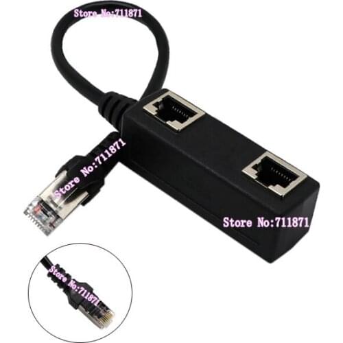8 Pin Rj45 One Male Double Female Splitter 8P Network Rj45 one to 2 two Splitter 8Pin Rj45 Network two Double Female 1 one Male