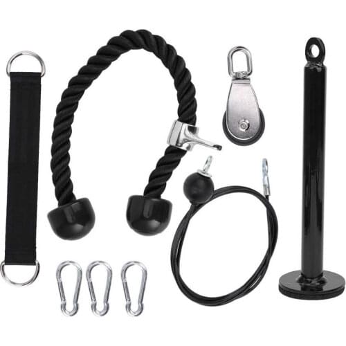 8Pcs/Set DIY Fitness Equipment Pulley Cable Machine Attachment System Arm Biceps Triceps Blaster Hand Strength Trainning