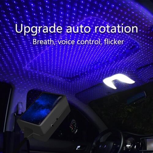 Car Interior Automatic Rotating Roof Star Light Starry Sky Adjustable LED Projector Lamp Auto USB Galaxy Atmosphere Night Lights
