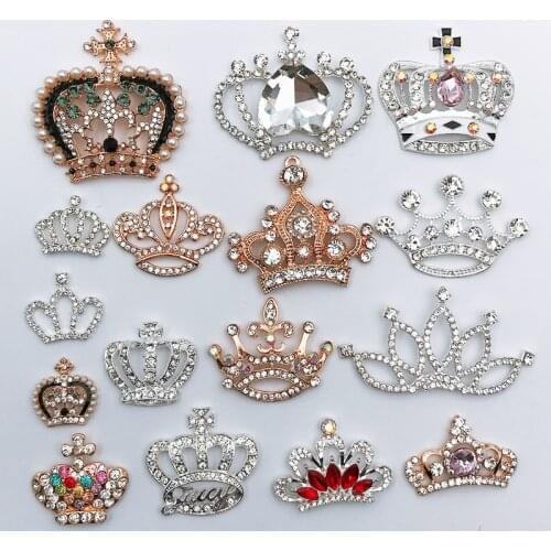 4Pcs Glitte Crown Rhinestone Super Bright Glass Strass DIY Children Hairpin Jewelry Accessories Garment Decoration Craft Zircon