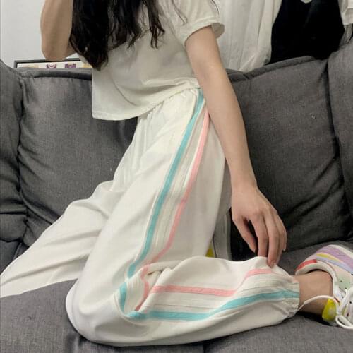 2021 New Spring and Summer Pants Female Students Casual Loose Track Pants All-Matching Fashion Ankle-Tied Harem Sweatpants