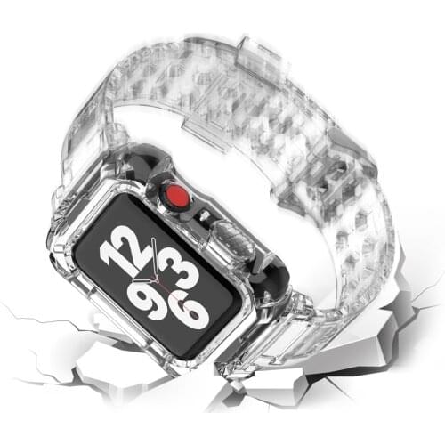 TPU cover+band for apple watch series SE/6/5/4/3/2 durable cushioning case strap for apple watch iwatch band 44mm 40mm 42mm 38mm