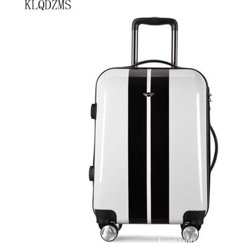 KLQDZMS 20inch PC travel trolley luggage men carry on rolling luggage spinner on wheels women boarding case