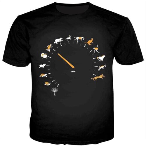 New Summer Black T-Shirt Men 3D Printed Funny Animal Dash Short Sleeves T Shirt Men Harajuk Streetwear Tshirt Funny Tees