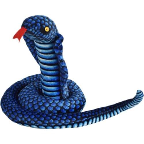Simulation Cobra Plush Doll Stuffed Animal Soft Pillow Toy Snake Children Halloween Prank Prop Scary Horror Kids Plush Toy Doll