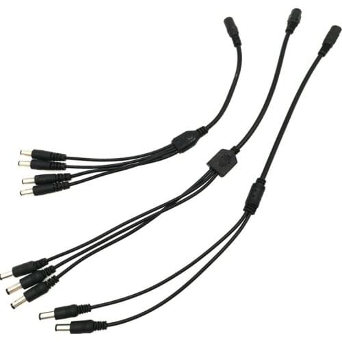 DC Wire Cable 2 Way Power Splitter Cable 1 Female to 2/3/4 Dual Male cord 5.5mm / 2.1mm for Led strip light Connect Use