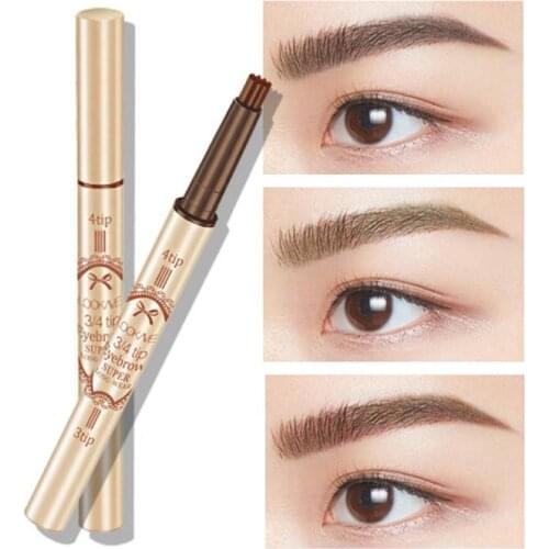 LOOKME Stereo 3/4 Bifurcated Two-in-one Head Eyebrow Pencil Natural Long-lasting Waterproof And Sweat-proof Eyebrow Pencil TSLM