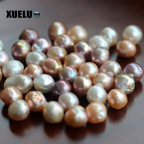 XUELUO 5pcs/Pack 11-12mm Round Edison Natural Round Baroque Freshwater Loose Pearl Beads for earrings,pendant, DIY pearls