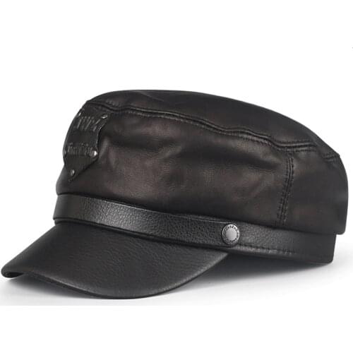 Young Student Hat Men Womens leather embossed cap in autumn and winter in Korean men and women casual fashion tide flat cap hat