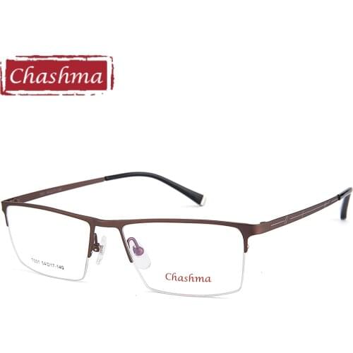 Chashma Brand Men Optical Eyeglasses Fashion Gentlemen Eyeglasses Half Frame Prescription Spectacles for Male Alloy Frames