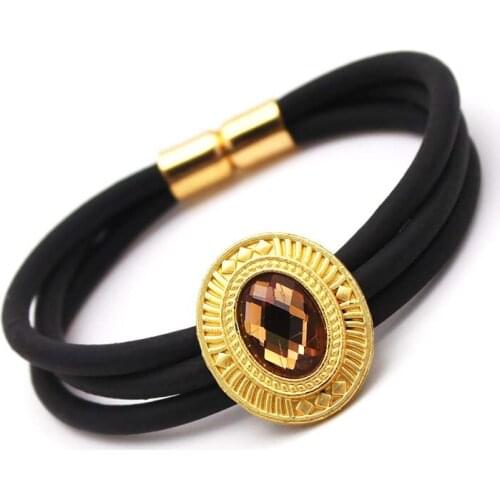 2021 New Multicolor Charm Bracelet For Women Fashion Bangles 3 Colors Gothic Round Bracelet Goth Jewelry Rubber Bangles