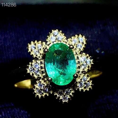 New Arrival 100% Natural And Real emerald Ring 925 sterling silver Fashionemerald Ring