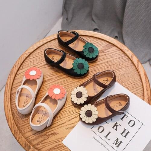 Girls' Princess Shoes Childrens Leather Shoes Soft Sole Baby Shoes Breathable Moccasin-Gommino Korean Style Children Shoes