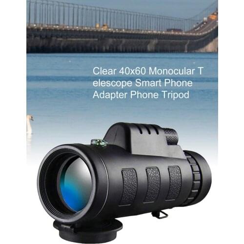 Clear 40x60 Monocular Telescope Smart Phone Adapter Phone Tripod Super Telephoto Zoom For Bird Watching Camping Trip Concert