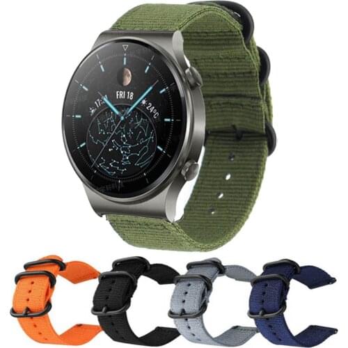 Nylon Canvas Strap For Huawei GT2 Pro Smart Watch Bracelet Band Straps For Huawei Watch GT 42mm 46mm/GT2 46mm/Honor Magic 1 2 46
