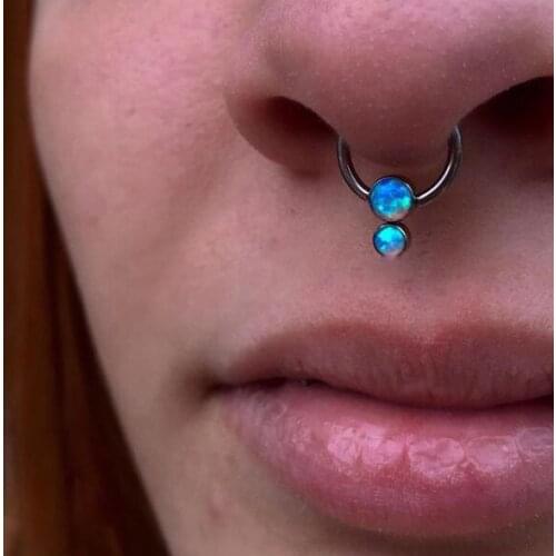 16G Piercings Opal Piercing Nose Stud Stainless Steel Star Nose Rings Daith Helix Tragus cartilage earring Piercing Jewelry