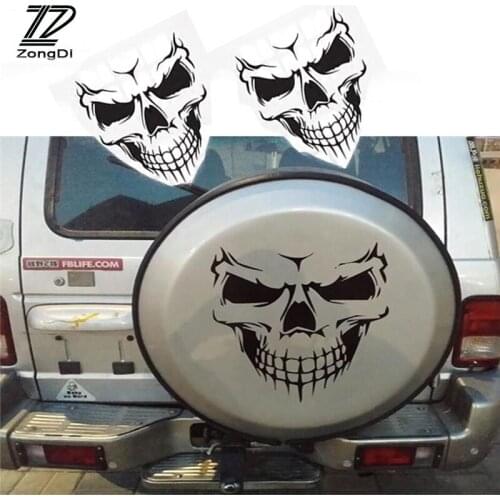 ZD Punisher Skull For VW Passat B5 B6 Polo Golf 4 5 Chevrolet Cruze Lada Granta RAM Car Vent Hood Tire Reflective Decal Stickers