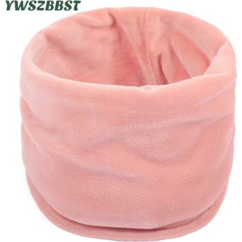 Outdoor Unisex Winter Men Women Warm Velvet Ring Scarves Thick Elastic Mufflers Children Neck Warmer Boys Girls Plush Scarf