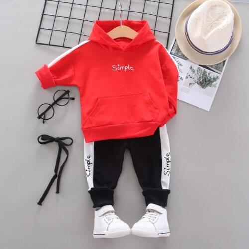 Spring New Kid Boys Girls Fashion Casual Hooded Letter Printed Long-Sleeved Trousers Two-Piece Sports Childrens Suits Clothes